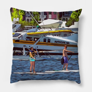 Seattle float plane on lake union Pillow