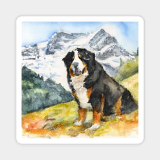 Bernese Mountain Dog Watercolor - Dog Lover Gifts Magnet