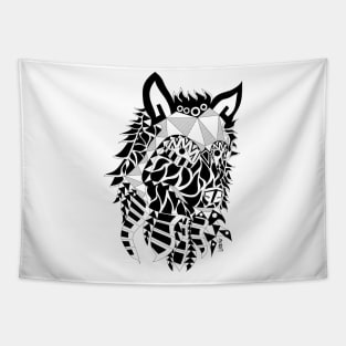 lone wolf in ecopop floral totonac zentangle art Tapestry