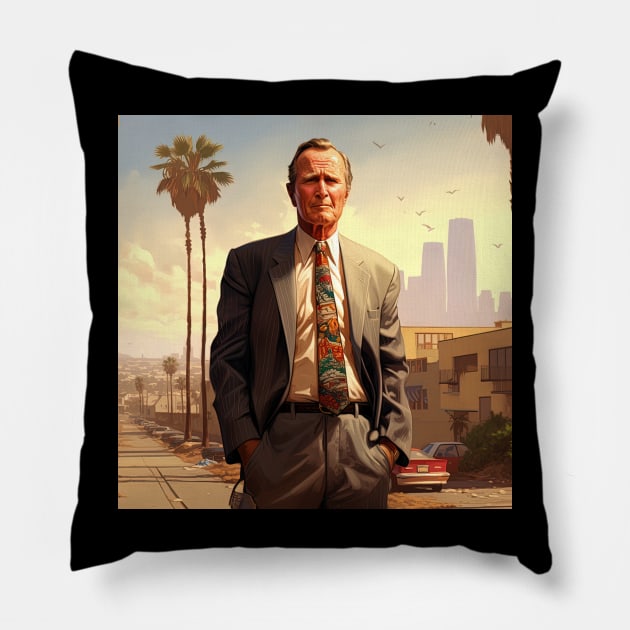 George H. W. Bush Pillow by ComicsFactory