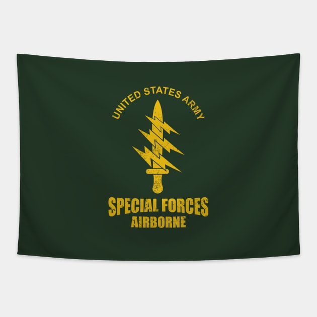 US Special Forces Airborne (distressed) Tapestry by Firemission45