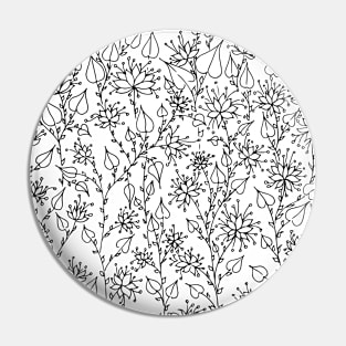 Floral line art Pin