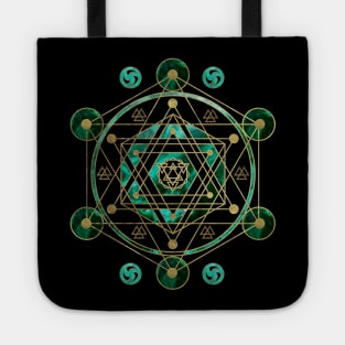 Sacred Geometry Ornament in gold and malachite Tote