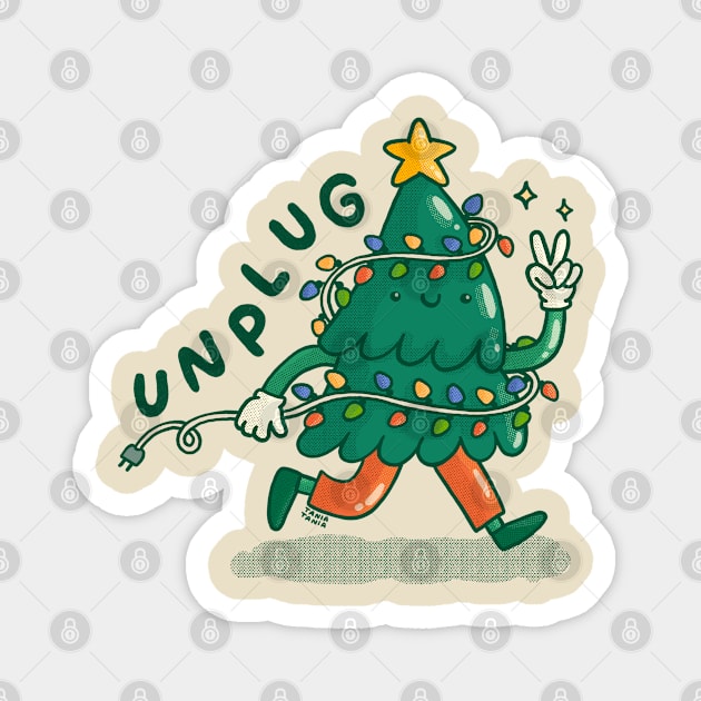 Unplug - Christmas Tree Magnet by Tania Tania