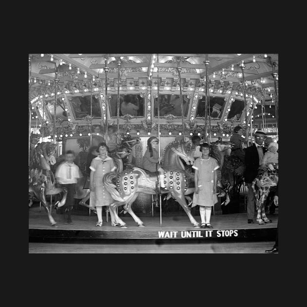 Children Riding Carousel, 1925. Vintage Photo by historyphoto