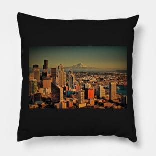 USA. Seattle. Downtown & Mount Rainier. Pillow