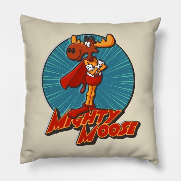 Mighty Moose Pillow by Doc Multiverse Designs