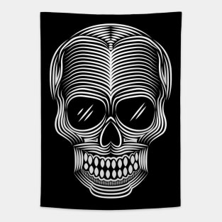 Skull Wearing Sunglasses Line Art Tapestry