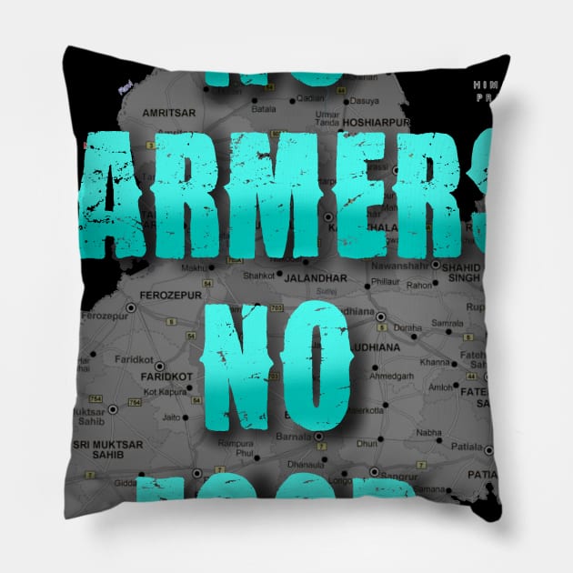 No Farmers No Food Pillow by SAN ART STUDIO 