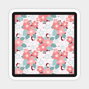 Pink Peach Blossoms Pattern Magnet