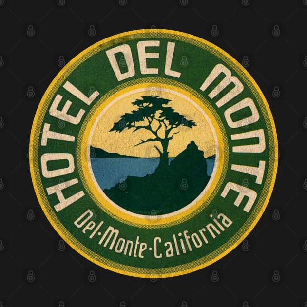 Defunct Hotel Del Monte California Luggage Label by darklordpug