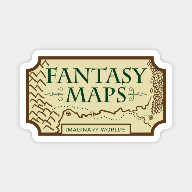 Imaginary Worlds - Fantasy Maps Magnet by jacksos