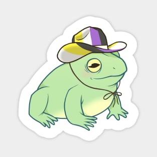 Nonbinary Pride Cowboy Frog Magnet