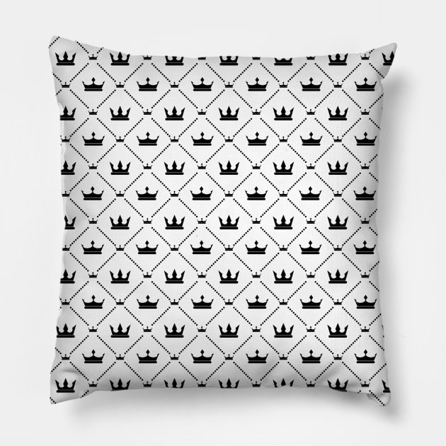 Cute Geometric Crown Pattern Pillow by zarya_kiqo