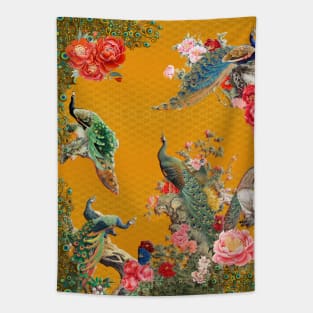 Peacocks & Peonies (III) Tapestry