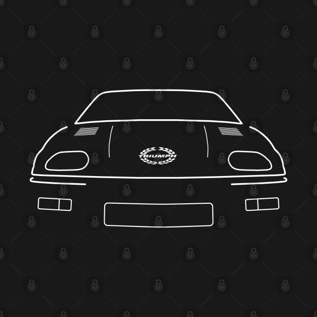 Triumph TR7 1970s classic sports car white outline graphic (laurel) by soitwouldseem