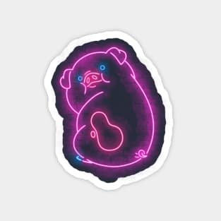 Neon pig Magnet