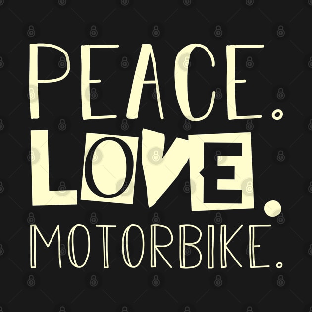 Peace love motorbike. Mom gift . Perfect present for mother dad friend him or her by SerenityByAlex