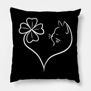 St Patrick's clover cat Pillow