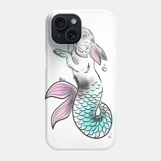 Mermaid Rabbit Phone Case by OktInk