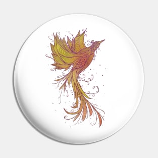 Red Phoenix Lineart Variant Pin