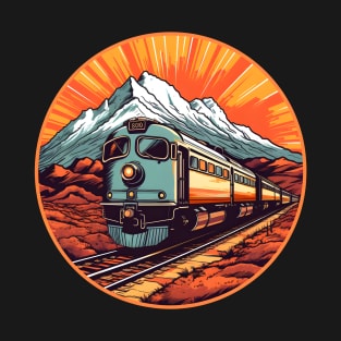 I like trains, Train Engine in the mountains T-Shirt