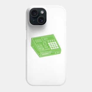 Beat Maker (White Lines + Apple Green Drop Shadow) Analog / Music Phone Case