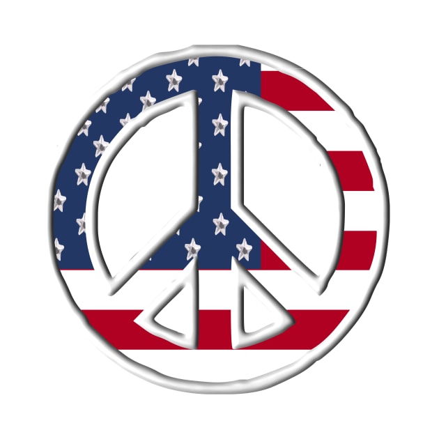 Peace With American Flag by m2inspiration