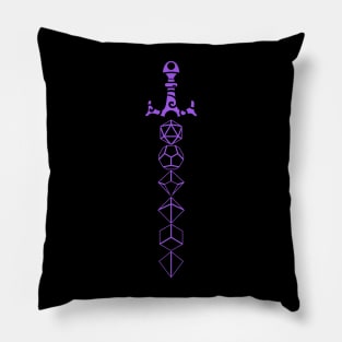 Purple Minimalist Polyhedral Dice Set Sword Tabletop Roleplaying RPG Gaming Addict T-Shirt Pillow