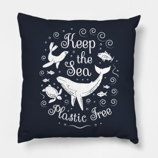 Plastic Pollution - Keep the Sea Plastic Free Pillow