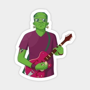 Rocker Frankenstein with Guitar Magnet