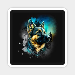 German Shepard Puppy doggy dog Sci-fi Magnet