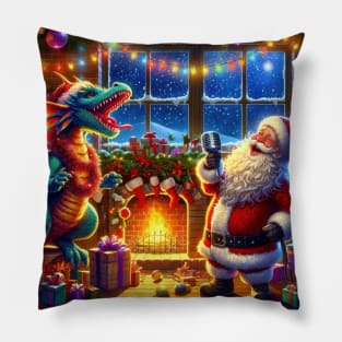 Santa and the Dragon Pillow