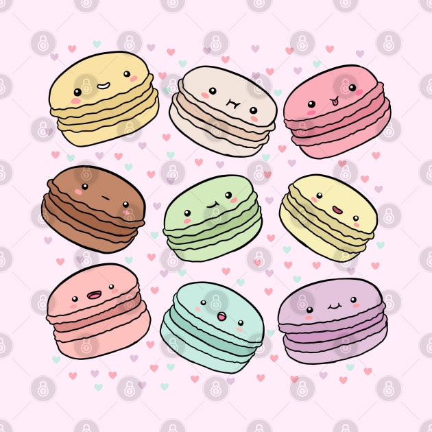 Kawaii pastel macarons by Yarafantasyart