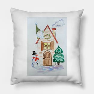 Elfs Christmas card Pillow