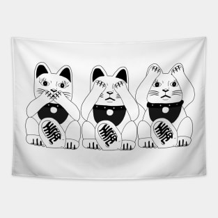 Three Smart Cats Tapestry