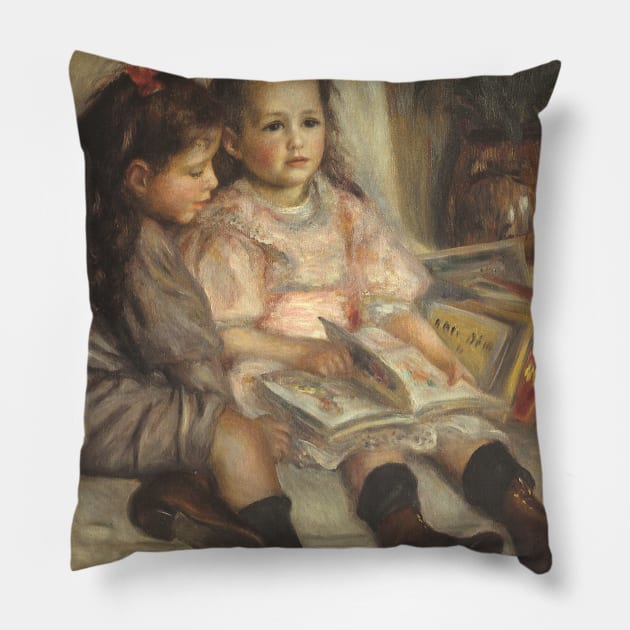 Portrait of Caillebotte Children by Pierre Renoir Pillow by MasterpieceCafe