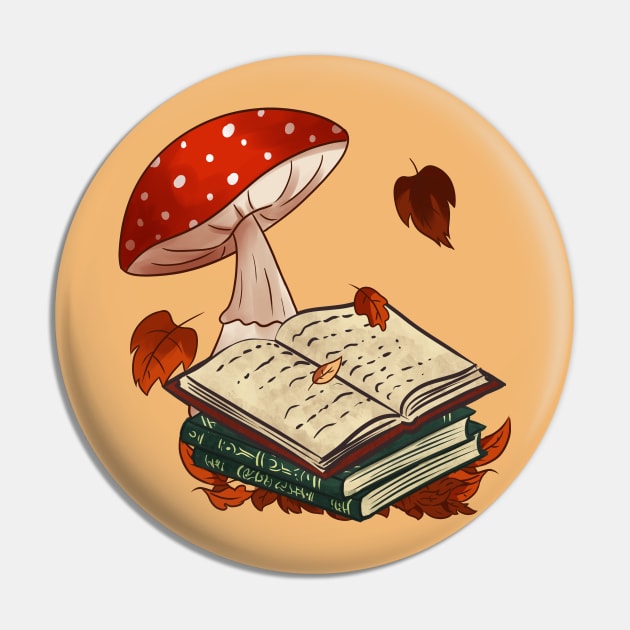 Vintage books and mushroom Pin by Doya