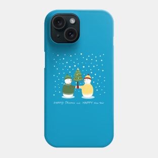 Snowmen and tree Phone Case