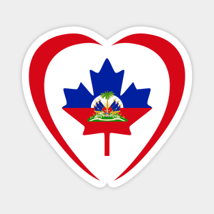 Canadian Haitian Multinational Patriot Flag Series (Heart) Magnet