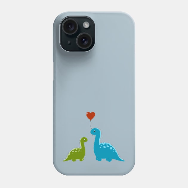 Dinos in Love Phone Case by Tilly-Scribbles
