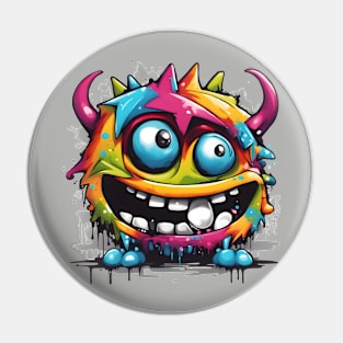 Graffiti Monster Colorful Street Art Pin