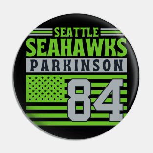 Seattle Seahawks Parkinson 84 American Flag Football Pin