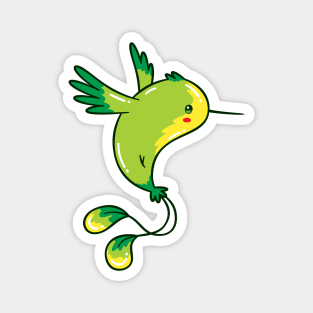 Green Hummingbird Flying #2, Kawaii Cute Magnet