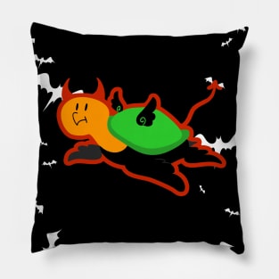 "Happy Halloween" Spooky Devil Turtle Pillow