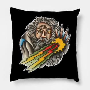 Lightning Wizard Tattoo Design Pillow