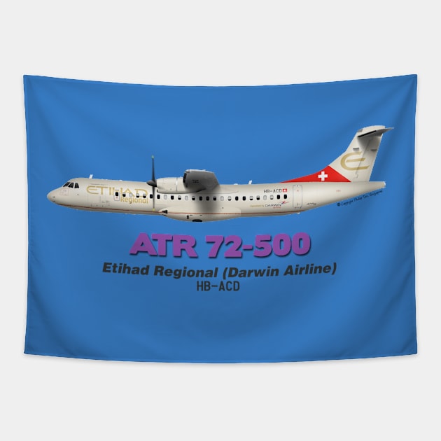 Avions de Transport Régional 72-500 - Etihad Regional (Darwin Airline) Tapestry by TheArtofFlying