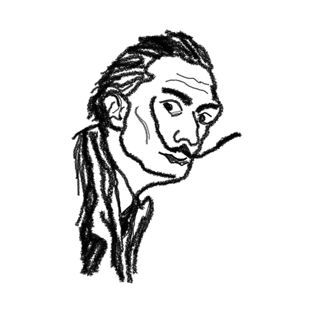 Minimalist Salvador Dali Portrait by Raimondi