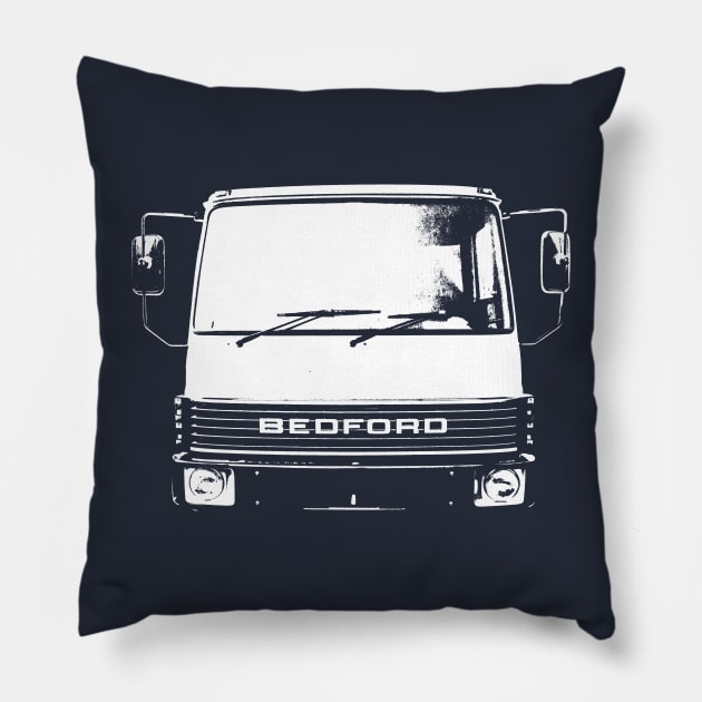 Bedford TL 1980s classic heavy lorry monoblock white Pillow by soitwouldseem