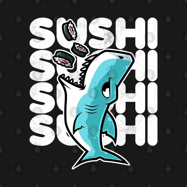 Shark Sushi Nigiri Kawaii Neko Anime Japanese design by theodoros20